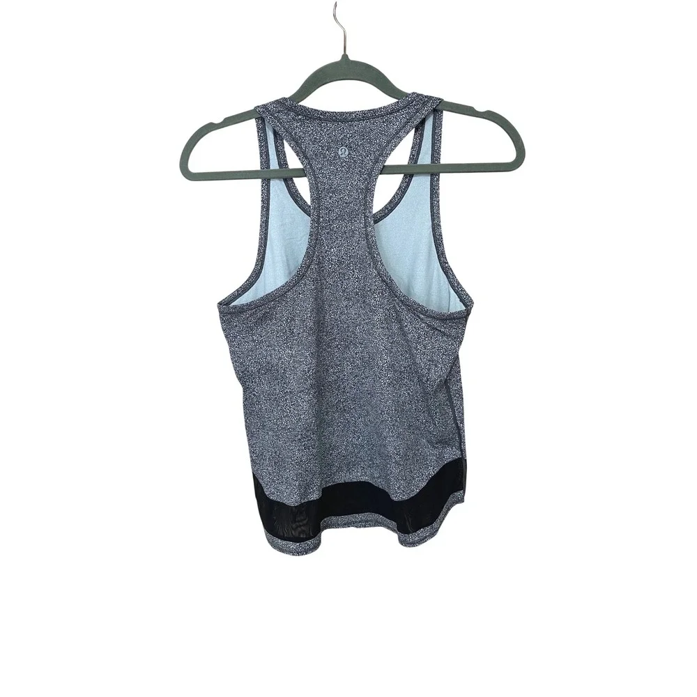LULULEMON Smooth‎ Stride Tank Sea Spray Alpine White Dark Chrome 4-Neutral Core